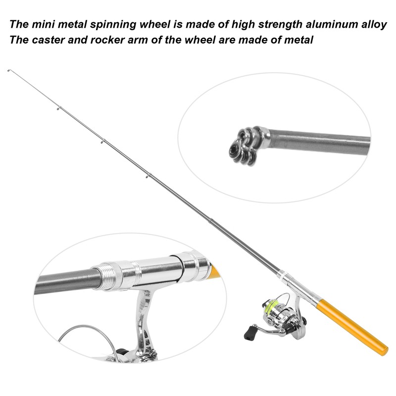 Portable Mini Pen Shape Fishing Rod Pole Pocket Retractable Fishing