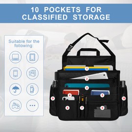 BOHEMIABY Front Seat Car Organizer, Adjustable Passenger Back Seat Organizer, with Special Tablet Mounting Strap, Truck Seat Organizer with Cup Holders for Delivery Driving, Office