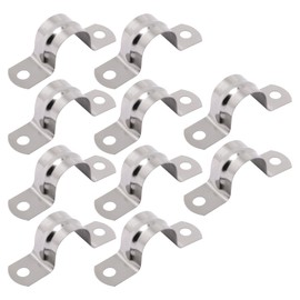 BENLIUDH 304 Stainless Steel Conduit Clamps, 2 Hole Rigid Pipe Strap Heavy Duty Metal U Bracket (10pcs, 20mm)