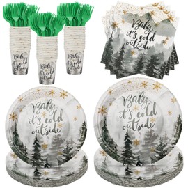 Havawish 120 Pcs One Silly Goose Birthday Party Tableware Set Gingham Baby Shower Plates Cup Napkins Forks for Birthday Party Decorations Supplies for 24 Guests(Pink,One Silly Goose)