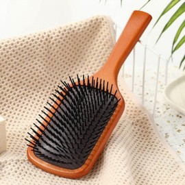 Large Wooden Paddle Hair Brush for Gentle Detangling, Wet Hair, Scalp Care, and Massage M10671