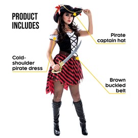 Morph Adult Pirate Costume Womens Pirate Dress Womens Pirate Costume Pirate Outfit Women Female Pirate Costume Pirate Wench X-Large
