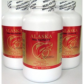 3 X 300 Alaska Deep Sea Omega-3 Fish Oil =900Caps, EPA/DHA, FRESH , New Item Good Product !!