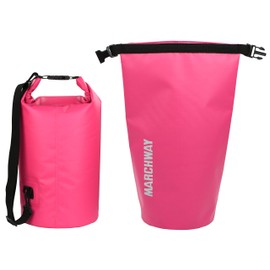 MARCHWAY - Bolsa impermeable flotante de 5L/10L/20L/30L/40L, bolsa enrollable mantiene el equipo seco para kayak, rafting, canotaje, natación, camping, senderismo, playa, pesca, Rosa/Rebel Fun., 20l