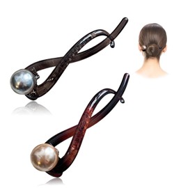 Pack of 2 Women's Large Retro Elegant Pearl French Hair Pins, Hair Clips, Women's Tortoiseshell Hair Clip, Large, Hair Clips, French Hair Pins, Elegant Hair Accessories for Girls