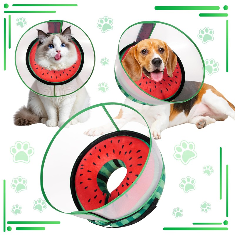 CNEO Inflatable Dog Cone Collar with Detachable Enhanced Anti-Licking Shield,