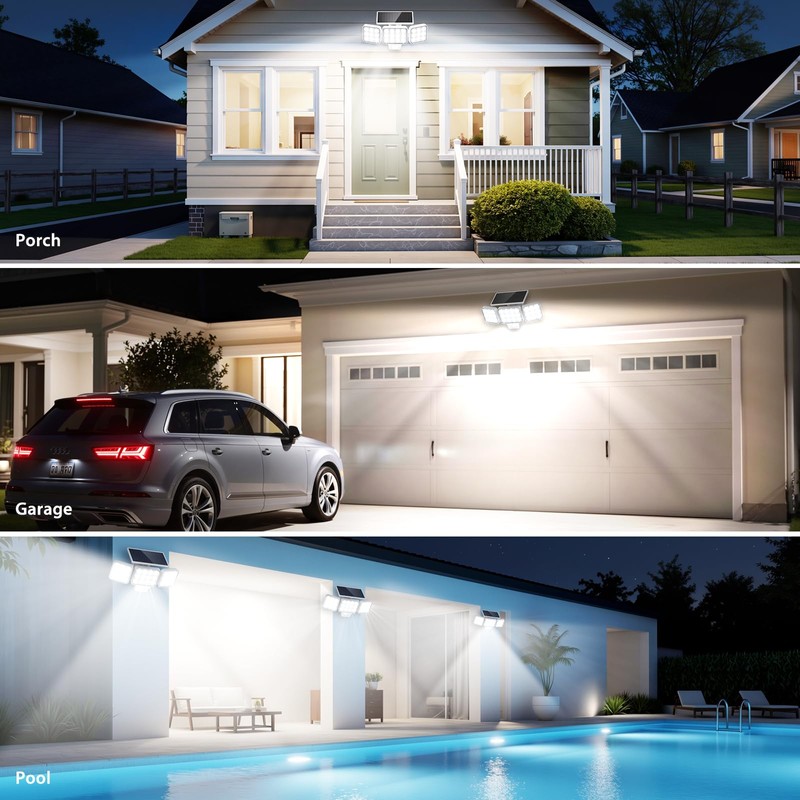 WdtPro Solar Lights Outdoor Motion Sensor, 3500LM Bright Solar Flood