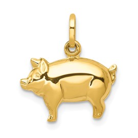 IceCarats 14K Solid Yellow Gold Piglet Pig Necklace Chain Pendant Charm Only