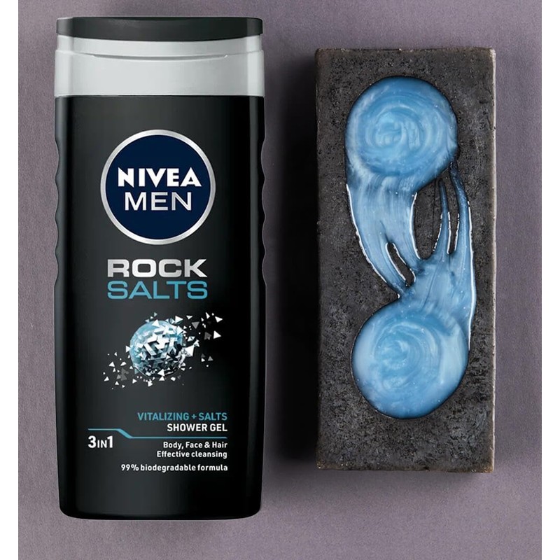 NIVEA MEN Rock Salts Cleansing Shower Gel for Men 250ml