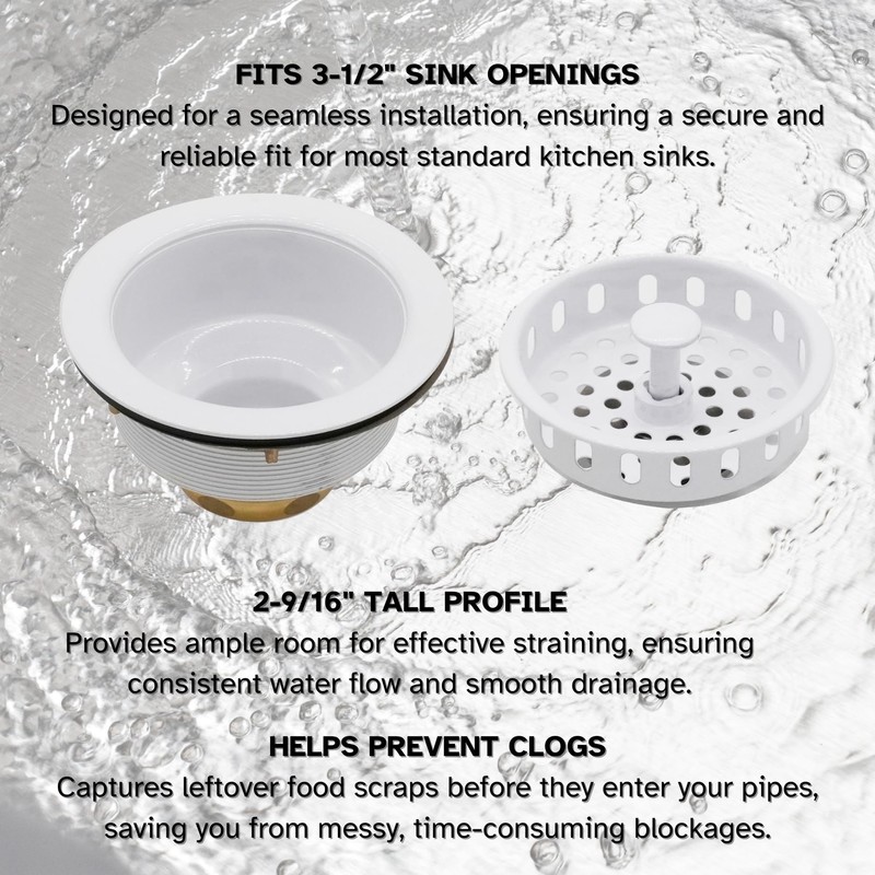 Westbrass R214-50 3-1/2-Inch Large Post Style Kitchen Sink Basket Strainer,