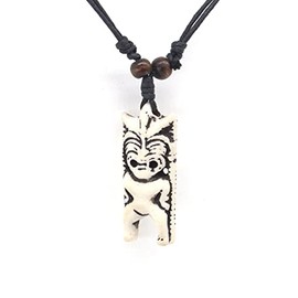 Scddboy Hawaiian Tiki Pendant Necklace for Men Women -Polynesian Tribal Surfer Beach Jewelry