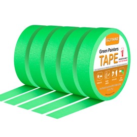 GEYYANG Heavy-Duty Automotive Masking Tape - 6.3mil Thick & 302°F Heat Resistant, Green Painters Tape for Cars, Trucks & Auto Body Spray Painting, No Residue, 1 inch x 55 Yards (5 Rolls)