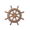 Hampton Nautical Rustic Wood Finish Ship Wheel, 12"