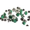 8MM Peridot Green 110 Acrylic Rhinestone Rivets for Garments 20pcs