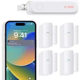 AGSHome 9 PCS Home Alarm System Kit Door Window Sensors WiFi System for Kids - A-5pack