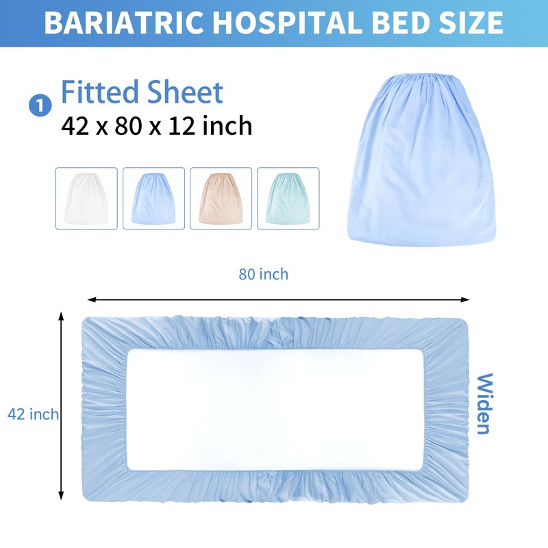 2 Pack Bariatric Hospital Bed Sheets - 42x80x12 Inch Deep