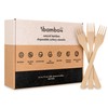 Ibambo 100% Bamboo Forks Set - 600 Biodegradable Utensils (600