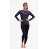 DEVOPS Women's Compression Long Sleeve Athletic Shirts (Medium, Black/Charcoal/Green)