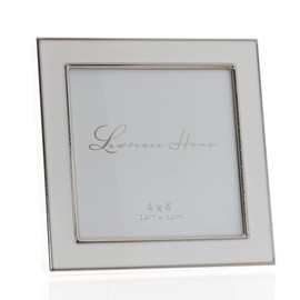 Lawrence Frames Metal Frame, Polished Enamel, White, 4x4