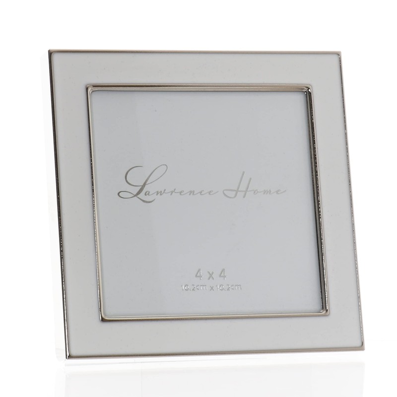 Lawrence Frames Metal Frame, Polished Enamel, White, 4x4