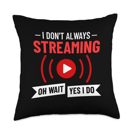 Streaming Gaming Streamer Online Video Microphone Live Throw Pillow
