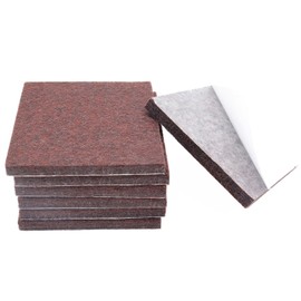 6Pcs Square Felt Furniture Pads, 4 inch x 4 inch Self Adhesive Cuttable Anti Scratch Floor Protectors for Furniture Legs Hardwood Floor, Brown, 100mm