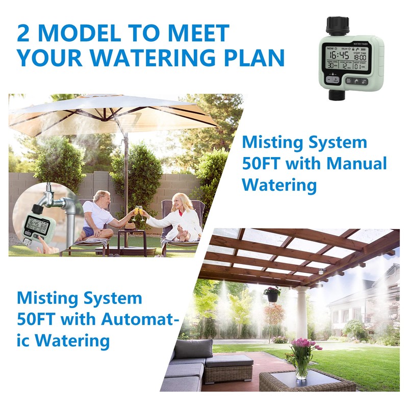 POCKET PANDA Misters for Outside Patio with Hose Timer,Misting System