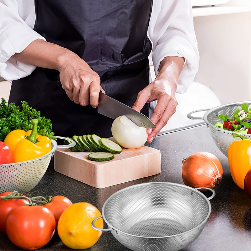 Colander Set of 3, Joyfair Stainless Steel Kitchen Colanders Strainers