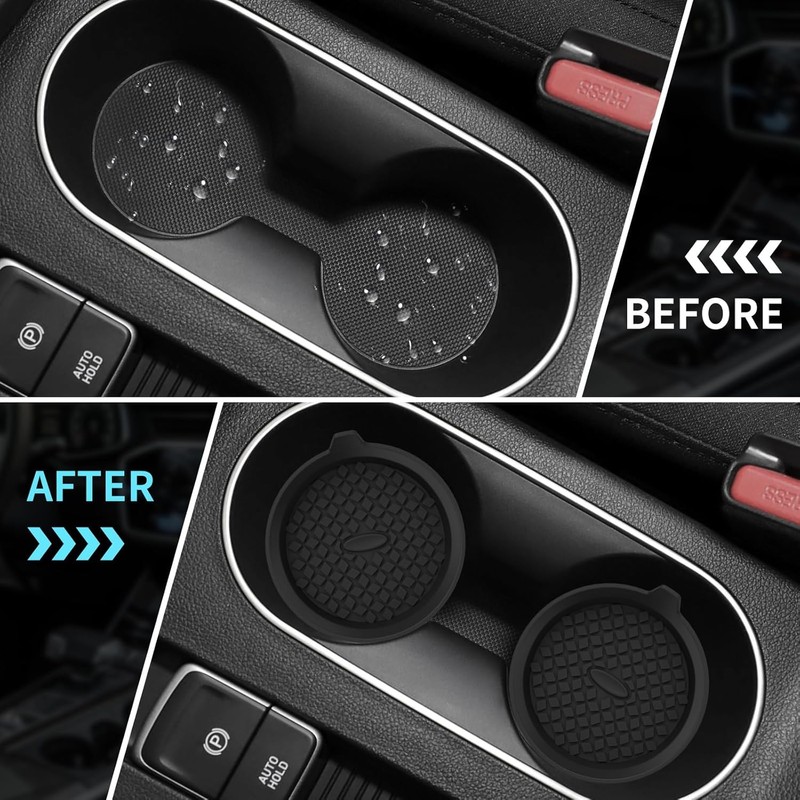 Universal Car Cup Coasters Car Cup Mats Non-Slip Recessed Car