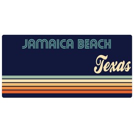 Jamaica Beach Texas 2.5 x 1.25-Inch Vinyl Decal Sticker Retro Design