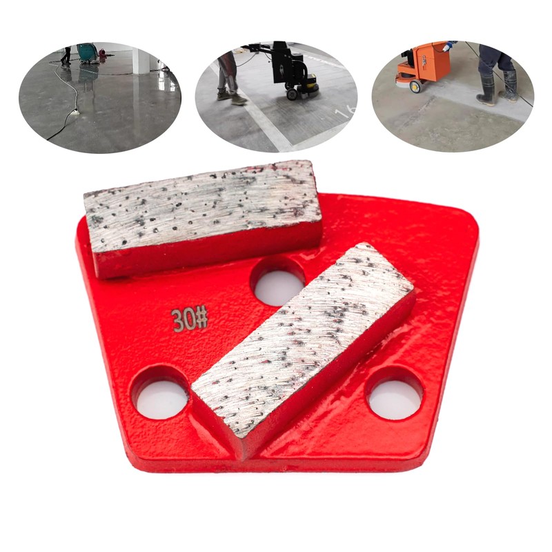 3PCS Trapezoid Diamond Grinding Disc, 30 Grit Metal Bond Floor