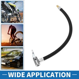 A ABSOPRO Reifenfüller-Verlängerungsrohr Langlebiges 29cm M8x0.8 15,5mm OD Luftkompressor-Verlängerungsschlauchadapter Reifenventil mit Gewindeadapter Nylon Schwarz 1 Set