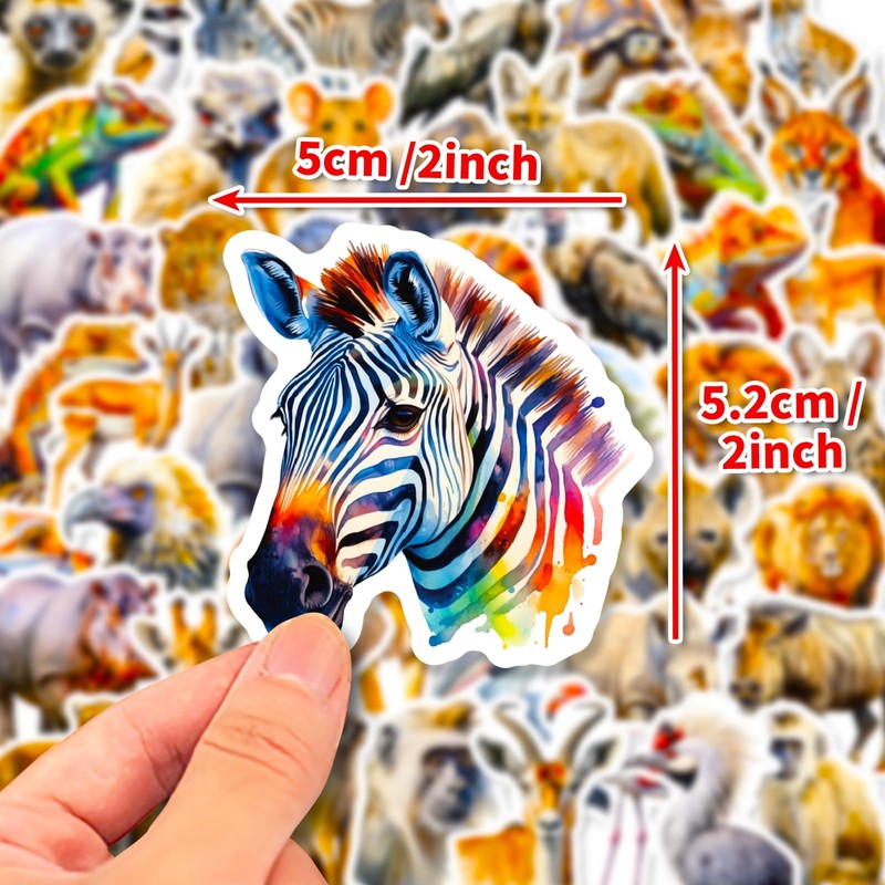 Mistree 50 Africa Animals Stickers, Animals, Realistic, Jungle Stickers, Waterproof,