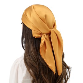RIIQIICHY Silk Scarf Women's Bandana Head Scarf Summer Scarves & Scarves Hair Scarf Neckerchiefs Square 70 x 70 cm, yellow