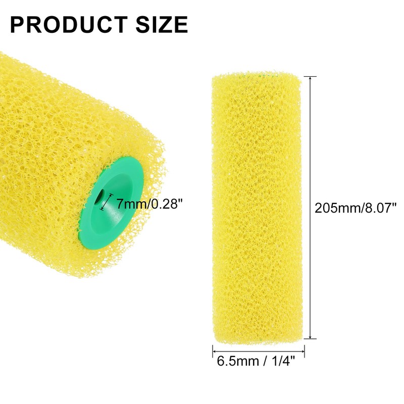 sourcing map 8.07 Inch Mini Resilient Sponge Paint Roller Cover