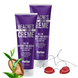 Pro Tan Beaches and Creme All-In Intensifying Serum - Pack of 2 (250ml Each) + Pair of Goggles, Deep Conditioning and Skin Softening Tanning Serum, Luxurious Hydration and Enhanced Tan