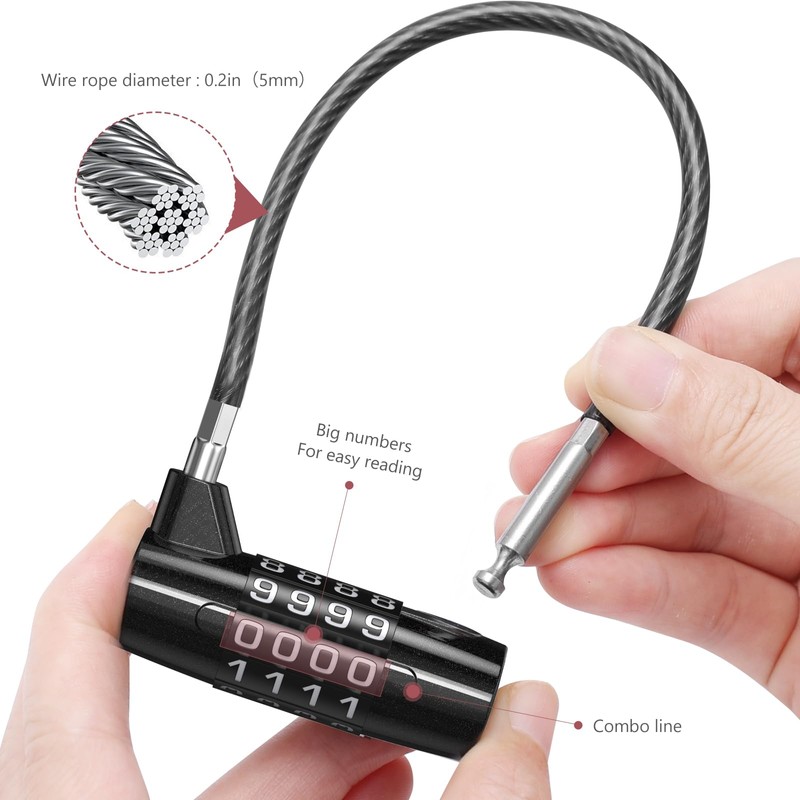 LOFICOPER Padlock with 4 Digit Code Combination Lock Security Lock