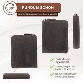 STILORD Giannis' Mini Wallet Men's RFID Leather Small Wallet Classic Wallet Credit Card Holder Genuine Leather, Dark - Brown, Classic