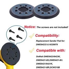4 Pack Sander Pad for Dewalt, 5 inch 8 Hole Hook and Loop Replacement Orbital Sander Pad for DeWalt DWE6421 6421K DWE6423 6423K DCW210B