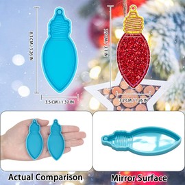 Light Bulb Shape Christmas Ornament Resin Molds Silicone Casting Molds DIY Craft Supplies for Ornament Keychain Pendant Making