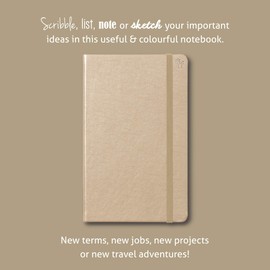 IF Bookaroo Notebook, Pen Pouch & Pen Set, Gold. Hard Cover Notebook with Contrasting Elastic and Ribbon, A5 21.5 x 13.5cm, 192 Pages. Matching Pen Pouch and Ballpoint Pen with Black Ink