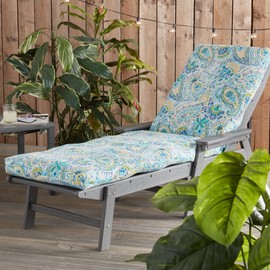 Greendale Home Fashions Greendale Home Fashions Outdoor Reversible Chaise Lounge Chair Cushion, Paisley