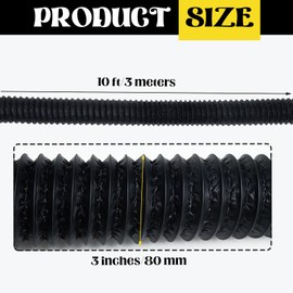 2 Pcs 3 Inch Boat Blower Hose 10 ft Marine Exhaust Hose PVC Duct with 4 Screws Replacement for Bilge, Engine Compartment, Galley, Head, or Dryer Vent, Black