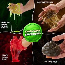 Greek Science Boys First Gross Science Kit for Kids Age 6-8 8-12, Science Slime Kit for Boy, Christmas Birthday Gift Ideas for Boy 8-10, Chemistry Set with Brain Dissection, Poop Experiment, STEM Toys