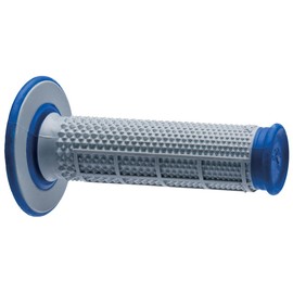Renthal G162 Tapered/Half Waffle, Grey/Blue, Dual Compound MX/Enduro Grips, 2-Pack