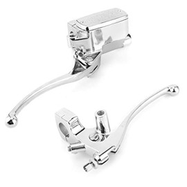 Acouto Brake Clutch Cylinder Universal Motorcycle Hydraulic Brake Clutch Master Cylinder Lever Assembly Silver Accessory for 1in Handlebar