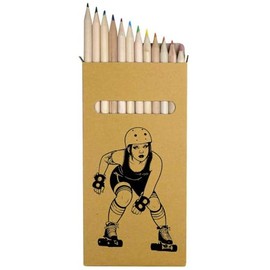 Azeeda 12 x 'Roller Derby Skater' Long 178mm Coloured Pencils/Pencil Set (PE00061121)