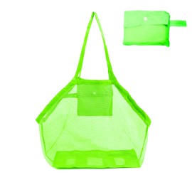 Large Mesh Beach Bag, Lightweight Mesh Beach Tote with Zipper for Storing Beach, Travel Necessity (Green)