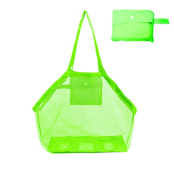Large Mesh Beach Bag, Lightweight Mesh Beach Tote with Zipper for Storing Beach, Travel Necessity (Green)