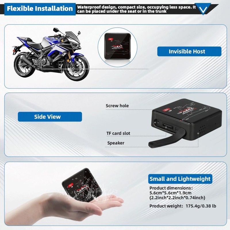 VSYSTO WiFi Motorcycle Dash Camera, GPS HD 1080P Starlight Night